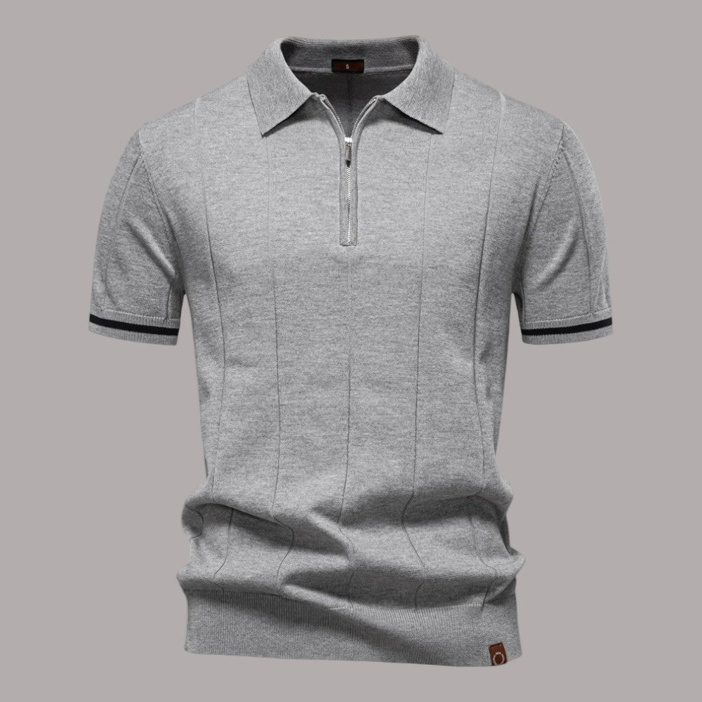 John - Tricou Casual Sport Cu Fermoar