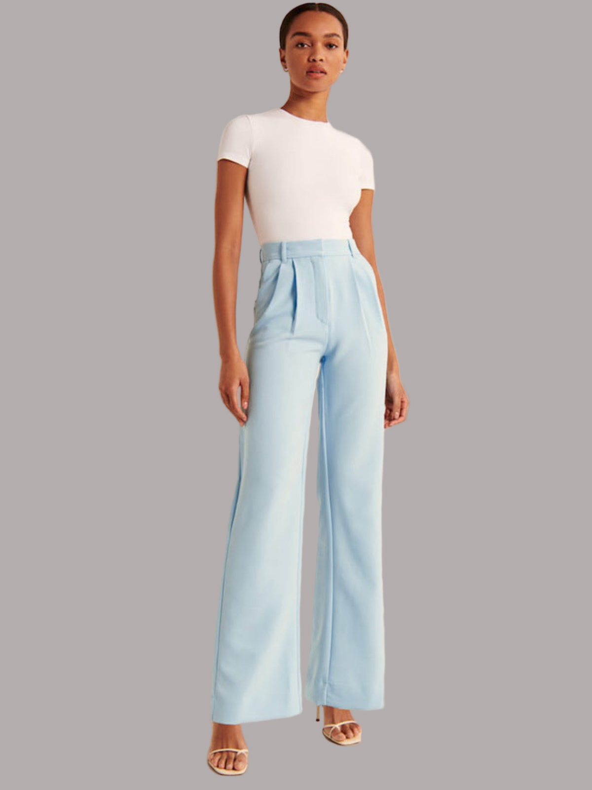 Chrissie - Pantaloni Casual Cu Talie Înaltă și Croi Larg
