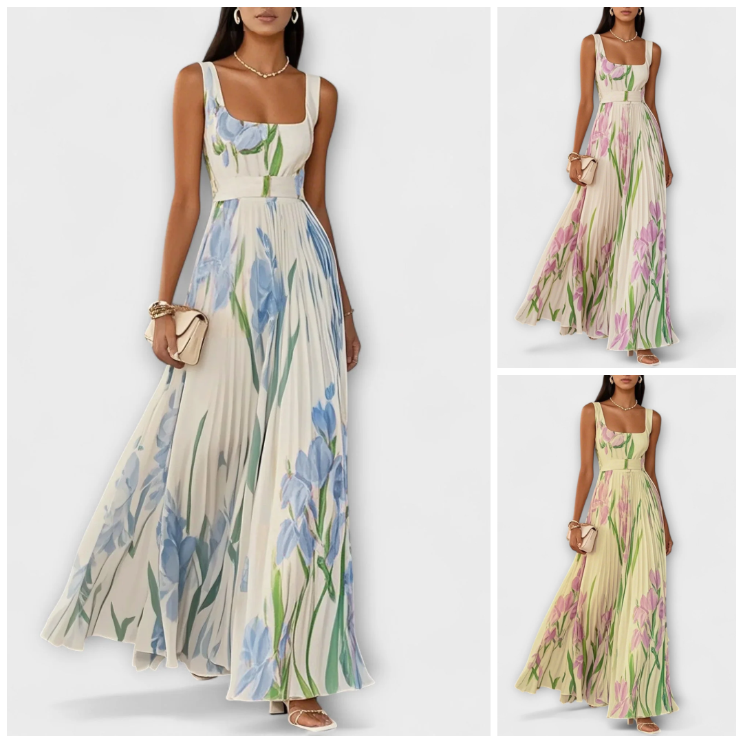 Tessa - Rochie Elegantă Fără Mâneci, Cu Imprimeu Floral