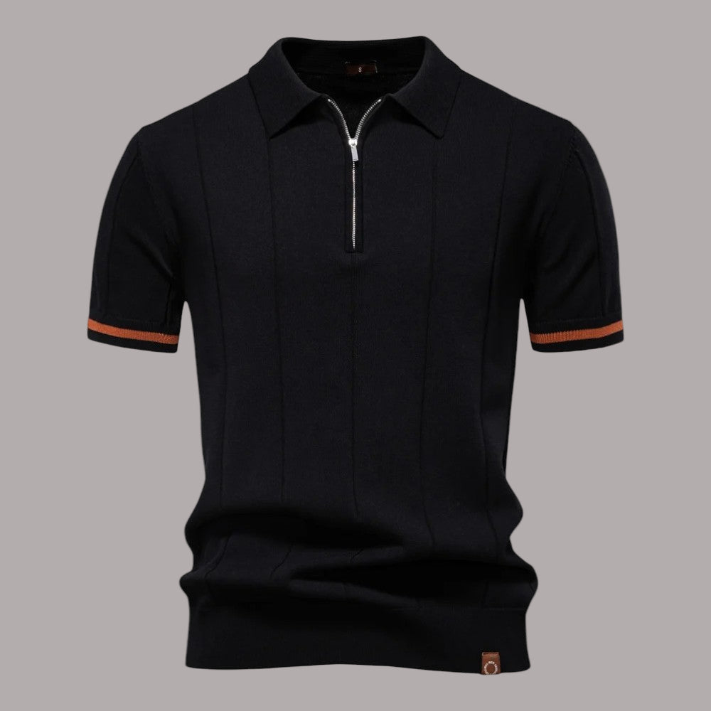 John - Tricou Casual Sport Cu Fermoar