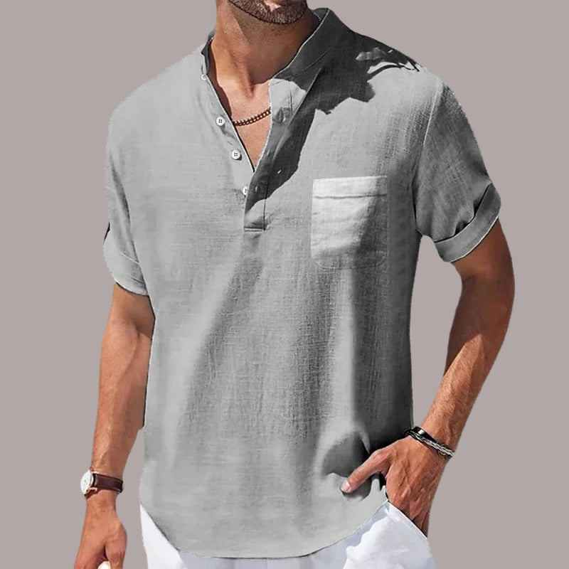James – Tricou Modern cu Mâneci Scurte și Buzunar