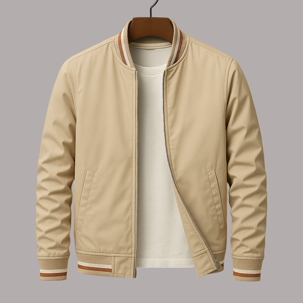 Glenn - Jachetă Bomber Elegantă Cu Detalii In Dungi