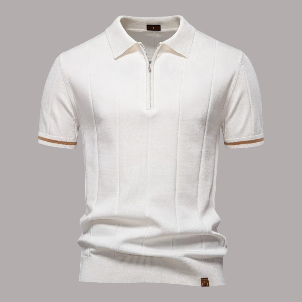 John - Tricou Casual Sport Cu Fermoar