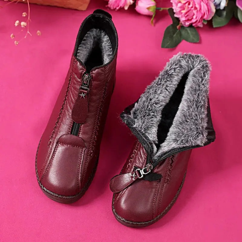 Anca - Botine damă din piele naturală, antiderapante