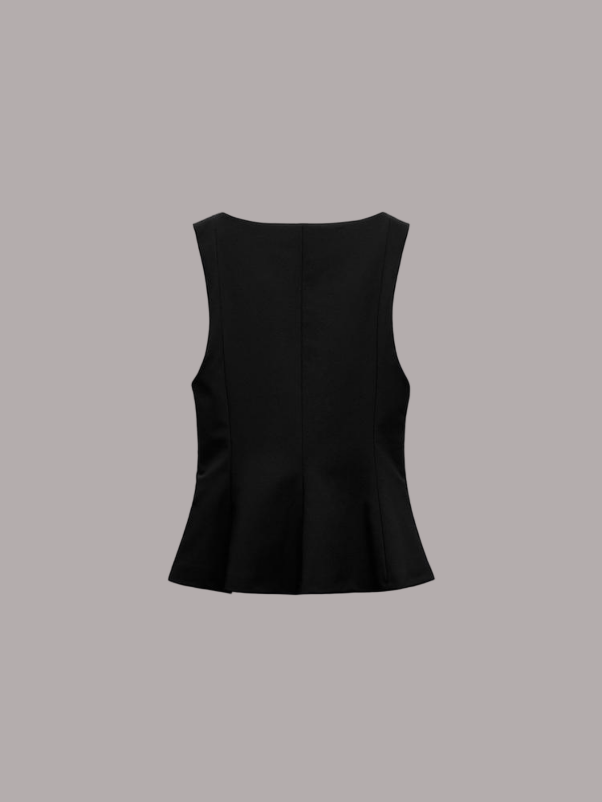 Valentina - Top peplum fără mâneci cu guler pătrat