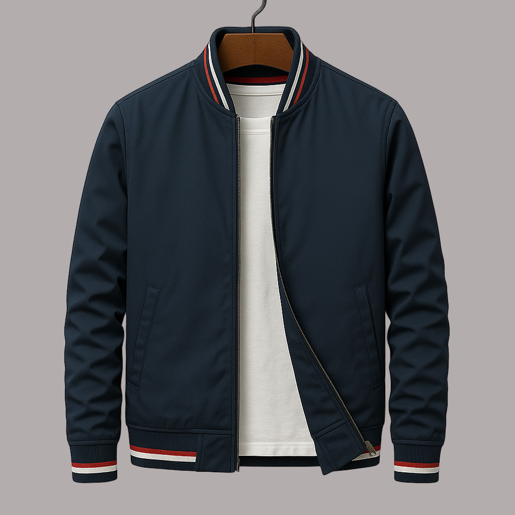 Glenn - Jachetă Bomber Elegantă Cu Detalii In Dungi