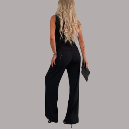 Aurelia - Top fără mâneci și ansamblu de pantaloni elegante