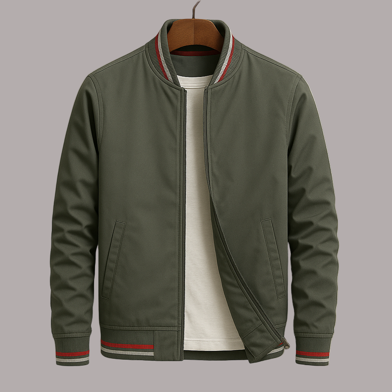 Glenn - Jachetă Bomber Elegantă Cu Detalii In Dungi