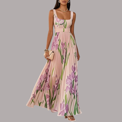 Tessa - Rochie Elegantă Fără Mâneci, Cu Imprimeu Floral