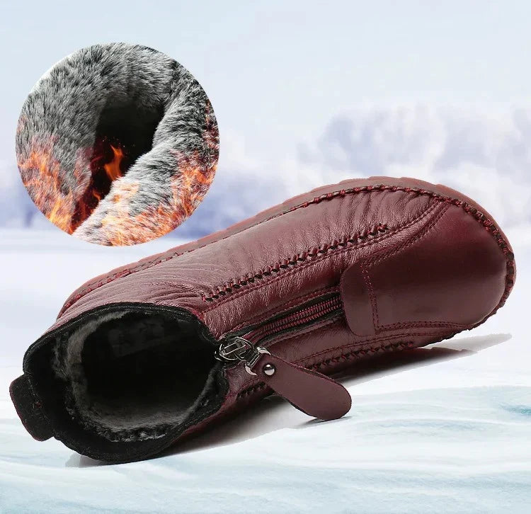 Anca - Botine damă din piele naturală, antiderapante