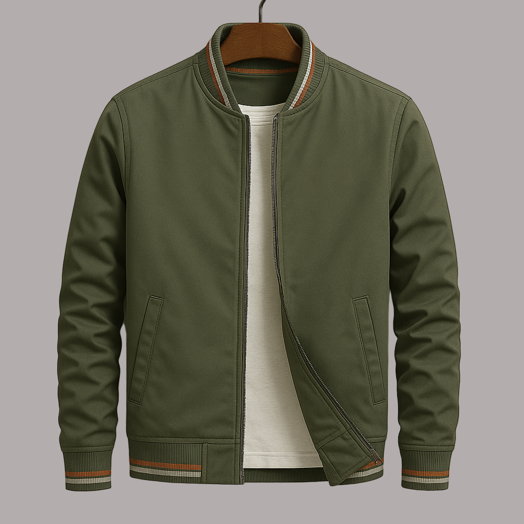 Glenn - Jachetă Bomber Elegantă Cu Detalii In Dungi
