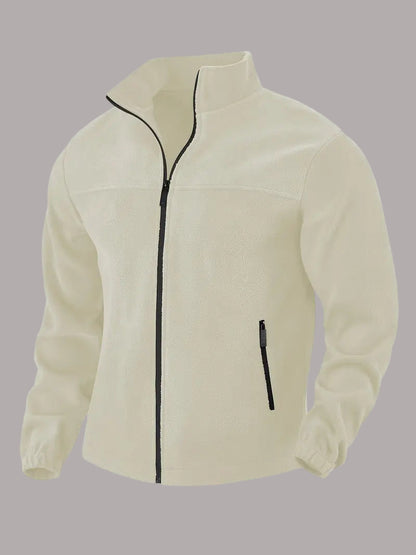 Ron - Jachetă Casual Din Fleece Cu Fermoar și Buzunar