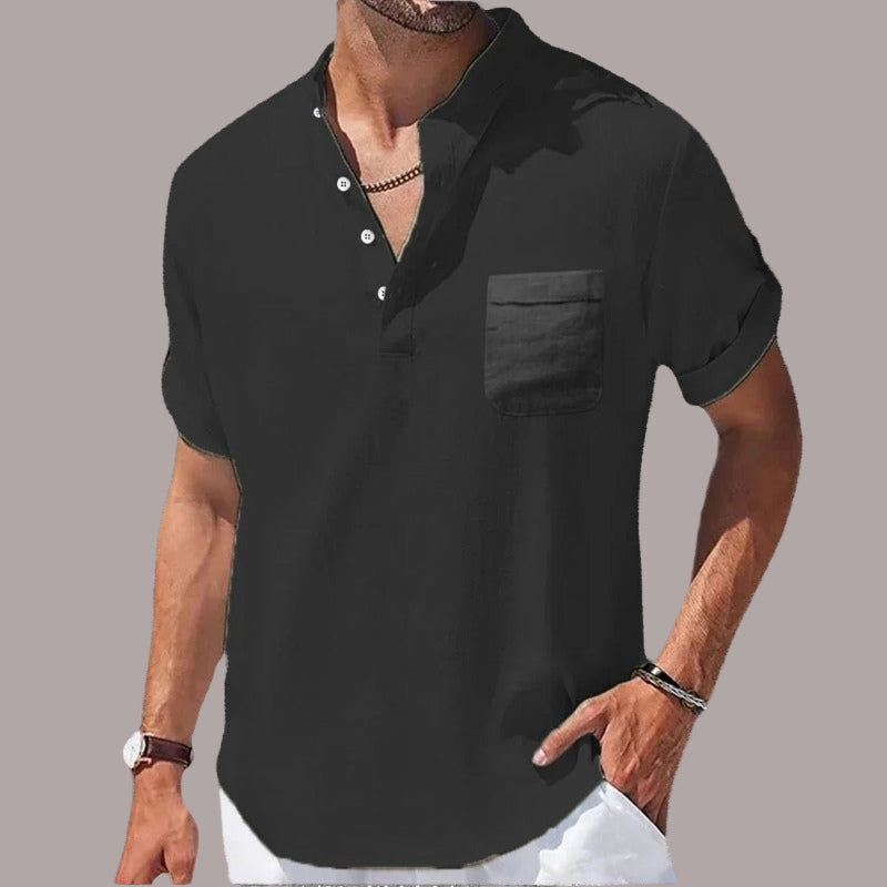 James – Tricou Modern cu Mâneci Scurte și Buzunar