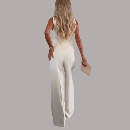 Aurelia - Top fără mâneci și ansamblu de pantaloni elegante
