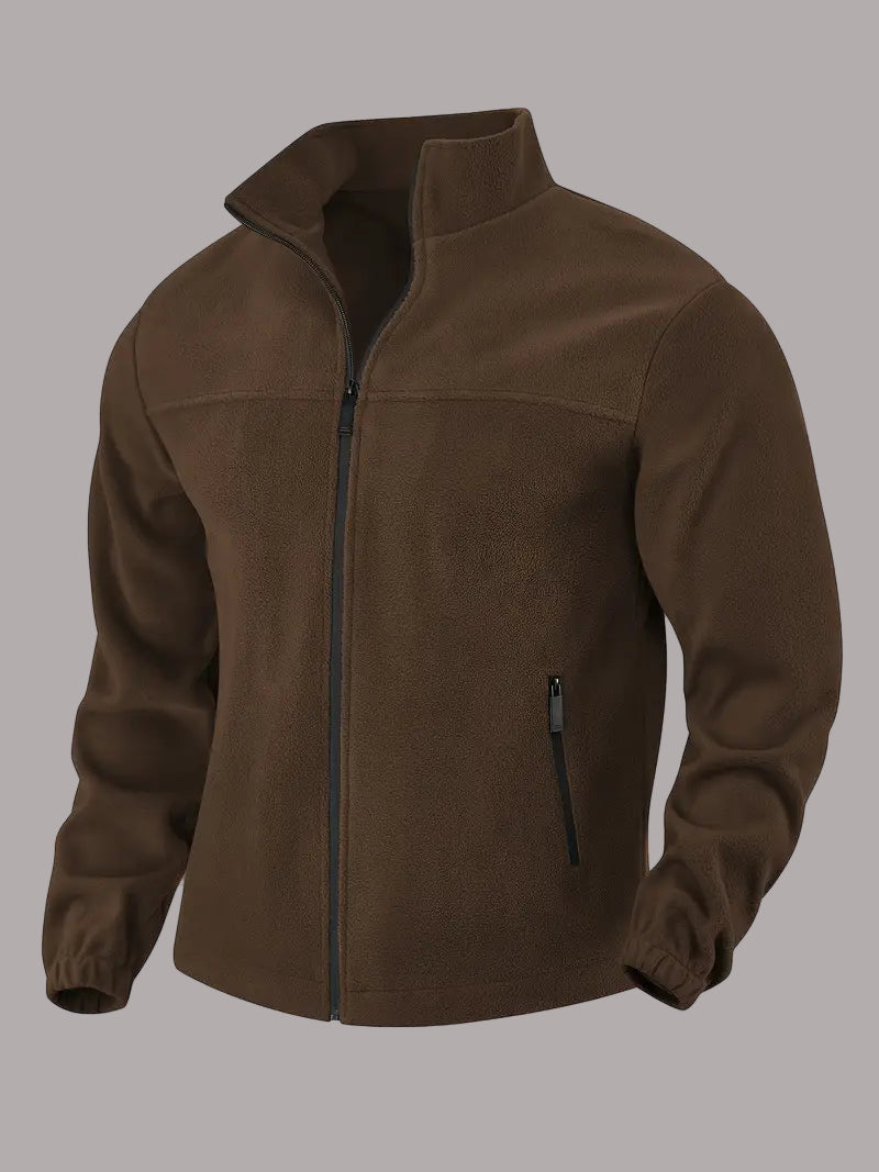 Ron - Jachetă Casual Din Fleece Cu Fermoar și Buzunar