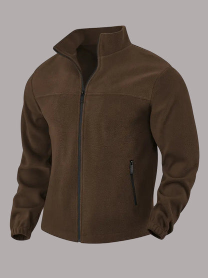 Ron - Jachetă Casual Din Fleece Cu Fermoar și Buzunar