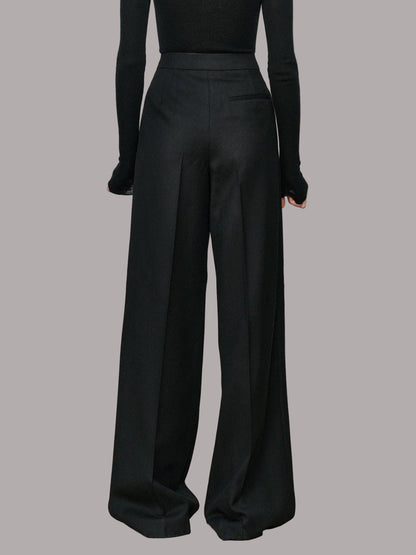 Janey - Pantaloni de birou cu talie asimetrică și picior drept