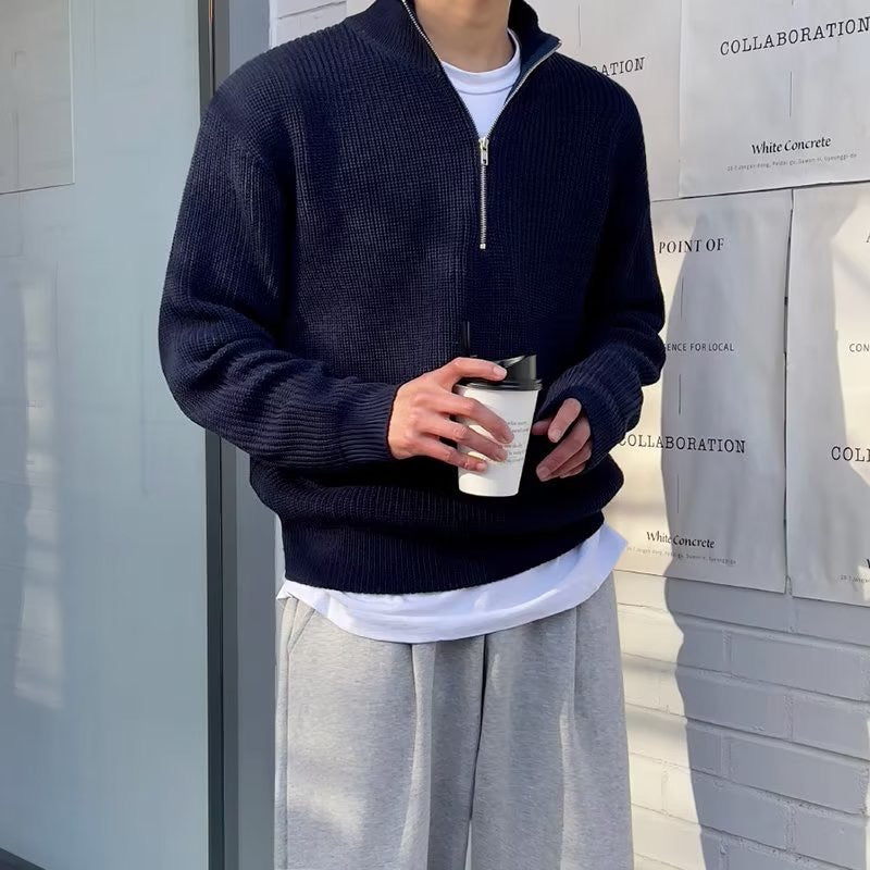 Dragan - Pulover cu fermoar la jumătate