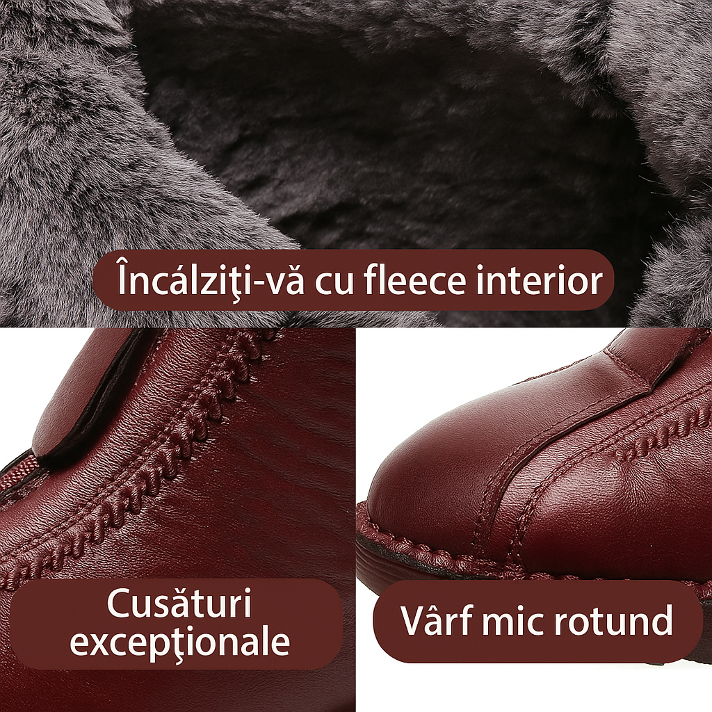 Anca - Botine damă din piele naturală, antiderapante