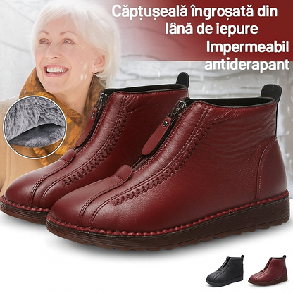 Anca - Botine damă din piele naturală, antiderapante