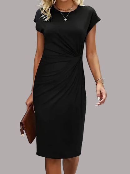 Quinn - Rochie Elegantă Cu Guler Rotund