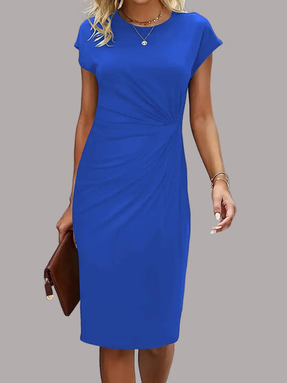Quinn - Rochie Elegantă Cu Guler Rotund