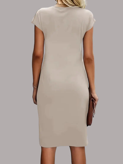 Quinn - Rochie Elegantă Cu Guler Rotund