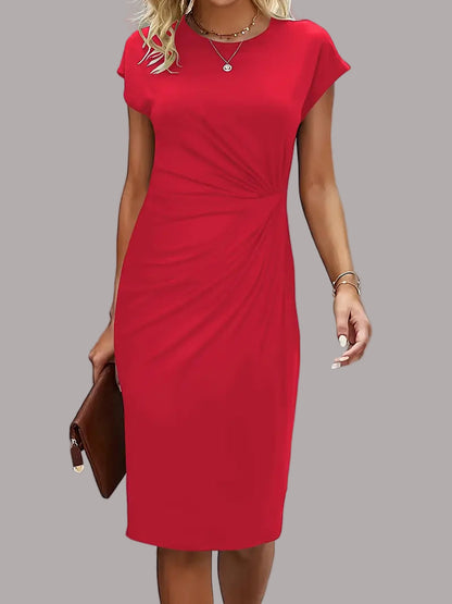 Quinn - Rochie Elegantă Cu Guler Rotund