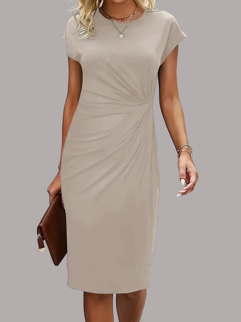 Quinn - Rochie Elegantă Cu Guler Rotund