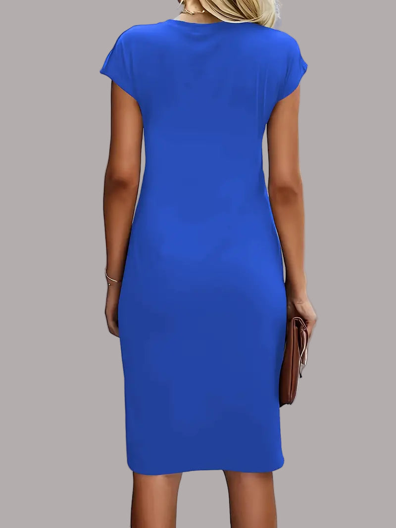 Quinn - Rochie Elegantă Cu Guler Rotund