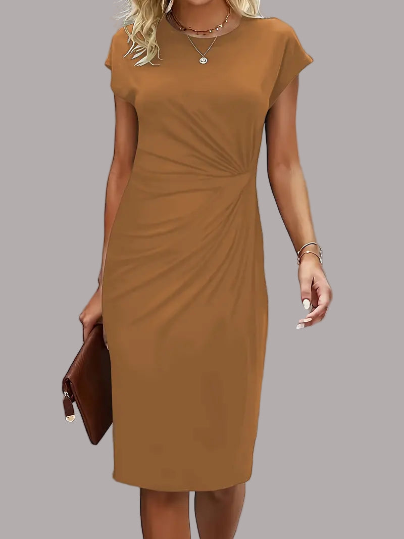Quinn - Rochie Elegantă Cu Guler Rotund