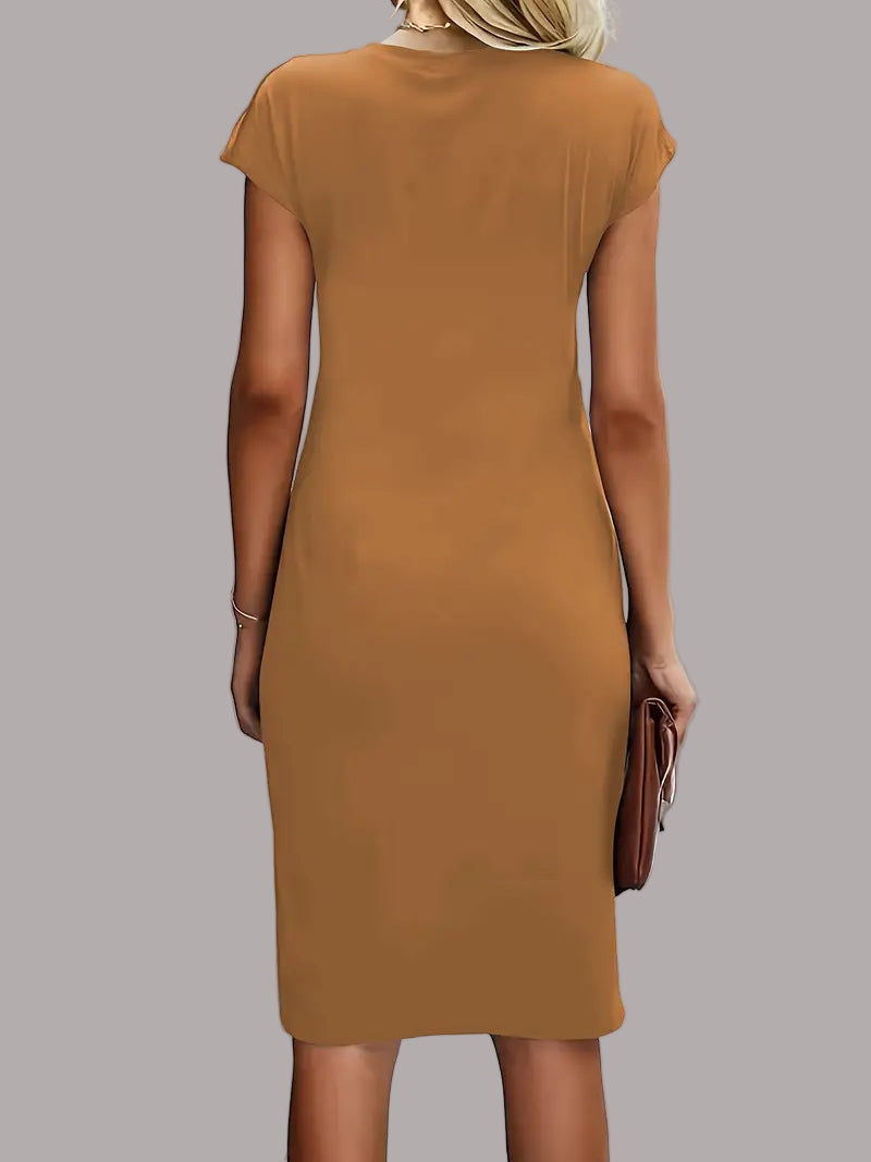 Quinn - Rochie Elegantă Cu Guler Rotund