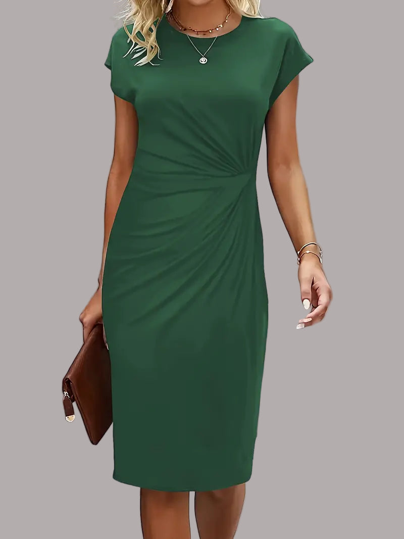 Quinn - Rochie Elegantă Cu Guler Rotund