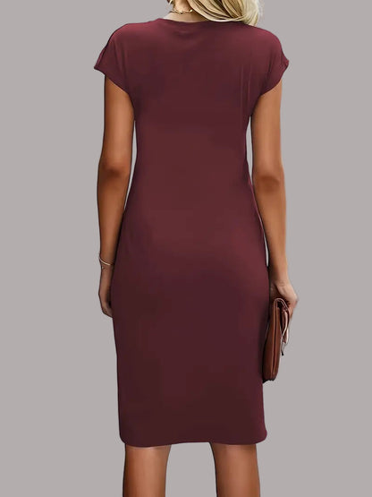 Quinn - Rochie Elegantă Cu Guler Rotund