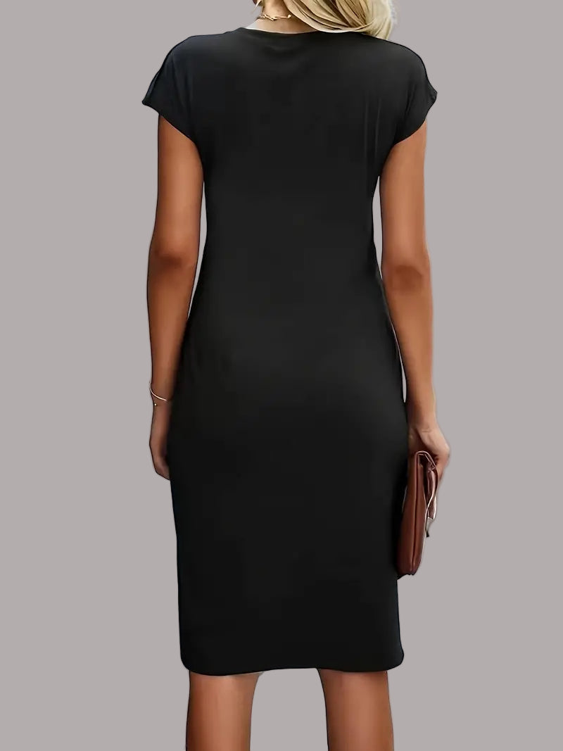Quinn - Rochie Elegantă Cu Guler Rotund