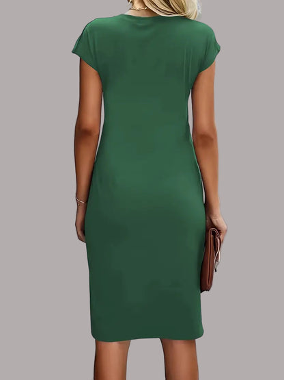 Quinn - Rochie Elegantă Cu Guler Rotund