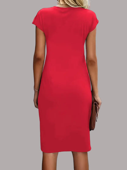 Quinn - Rochie Elegantă Cu Guler Rotund