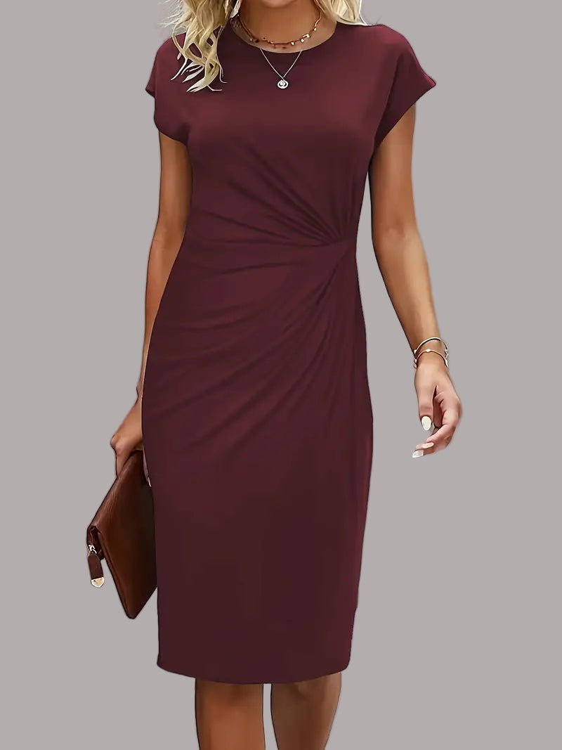 Quinn - Rochie Elegantă Cu Guler Rotund
