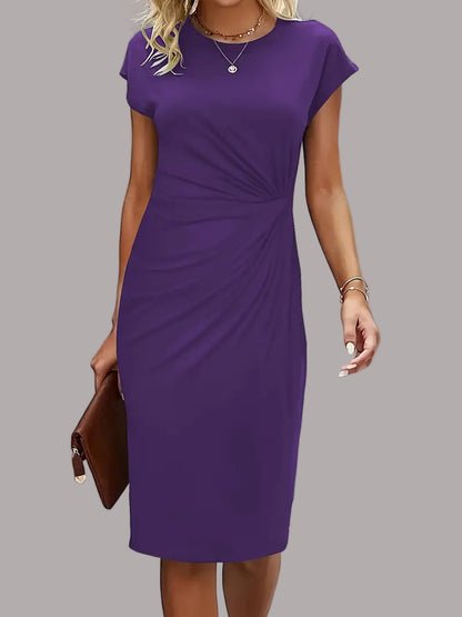 Quinn - Rochie Elegantă Cu Guler Rotund