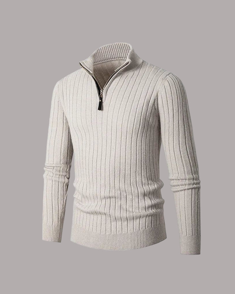 Radek - Pulover cu Guler Înalt și Fermuar Pe Jumătate