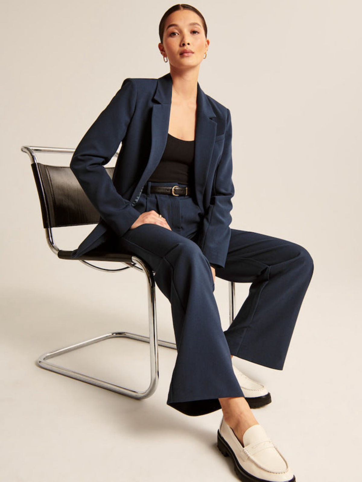 Chrissie - Pantaloni Casual Cu Talie Înaltă și Croi Larg
