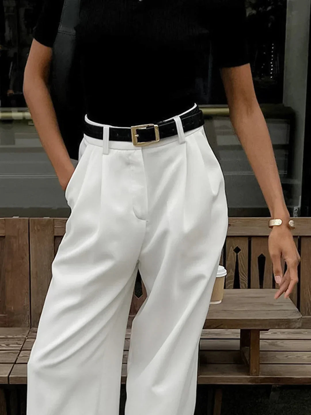 Corina - Pantaloni eleganți cu talie înaltă