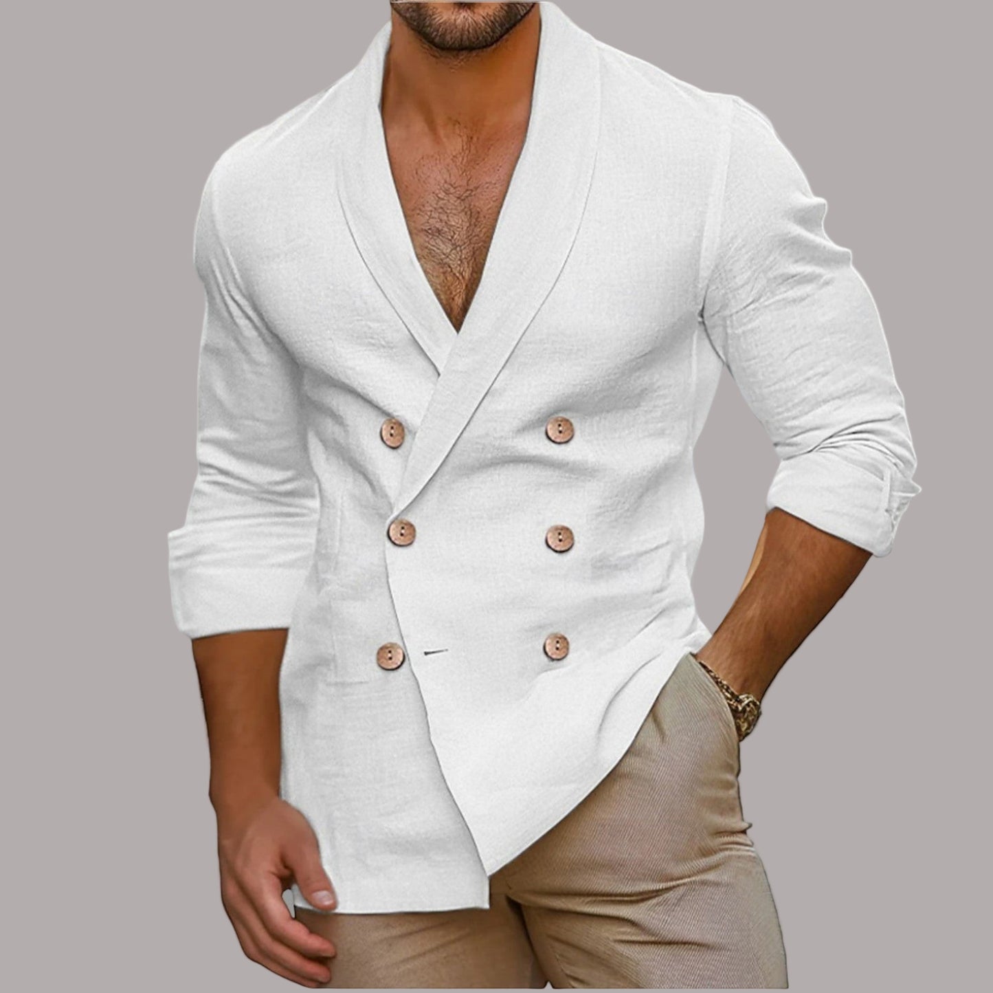 Milo - Cămașă Casual Cu Două Rânduri De Nasturi