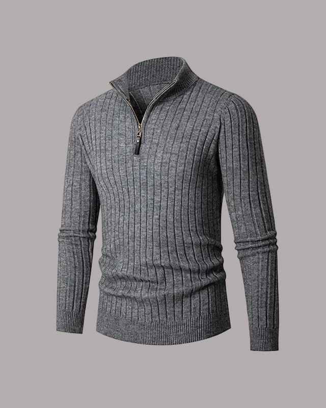 Radek - Pulover cu Guler Înalt și Fermuar Pe Jumătate