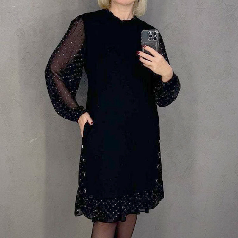 Ksenia - Rochii feminine cu decolteu rotund și cristale