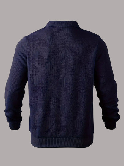 Rick - Hanorac Vintage cu Fermoar și Proiectare Geometrică