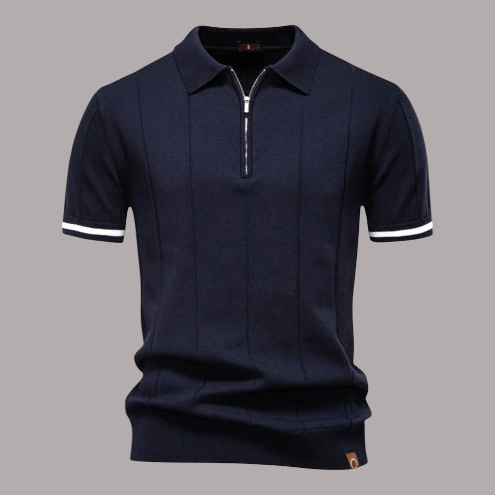 John - Tricou Casual Sport Cu Fermoar