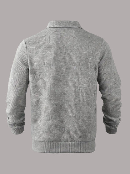 Rick - Hanorac Vintage cu Fermoar și Proiectare Geometrică