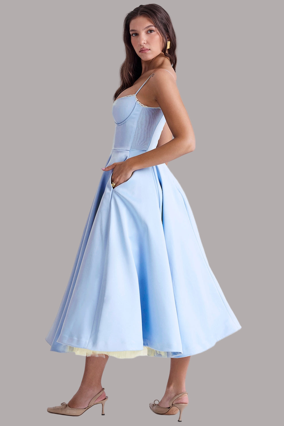 Tina - Rochie Midi Din Tul La Modă