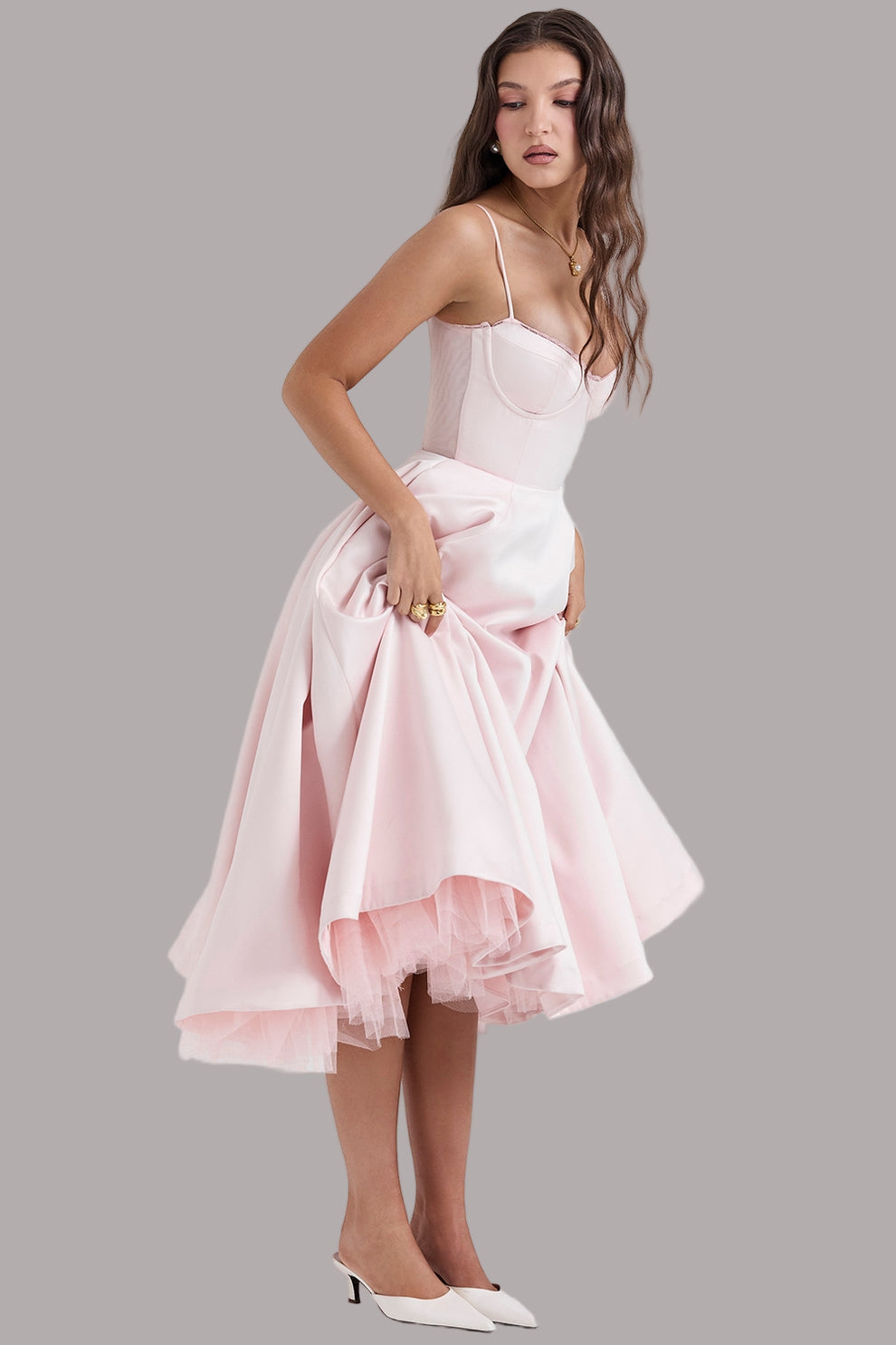 Tina - Rochie Midi Din Tul La Modă